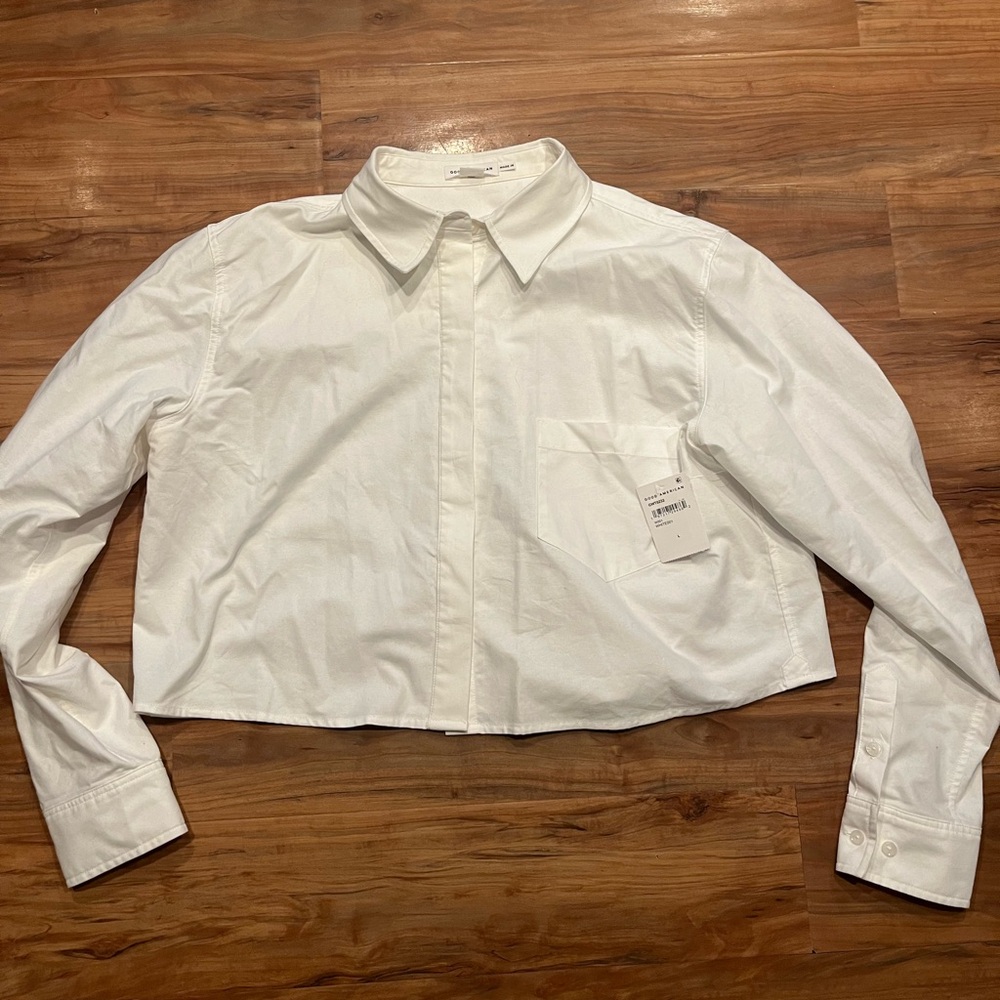 Good American cropped blouse